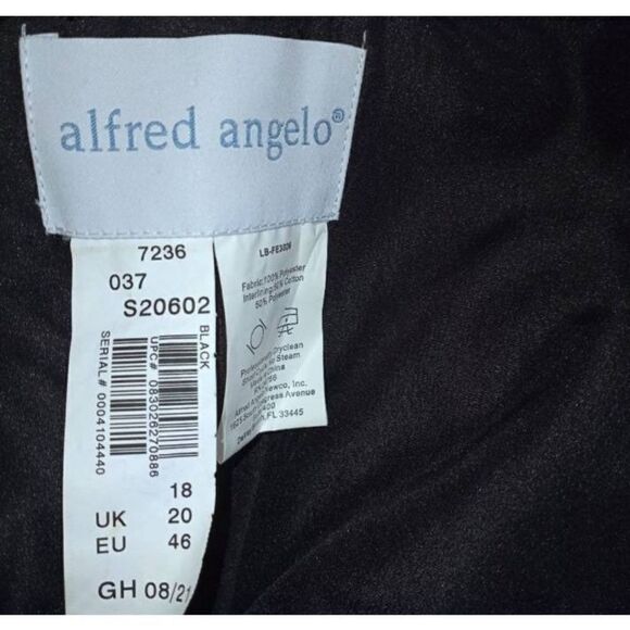 ALFRED ANGELO BLACK HALTER FORMAL GOWN SZ.18 EUC - Picture 5 of 6